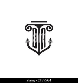 Logo de concept de combinaison pilier et ancre DA dans un design de haute qualité Illustration de Vecteur