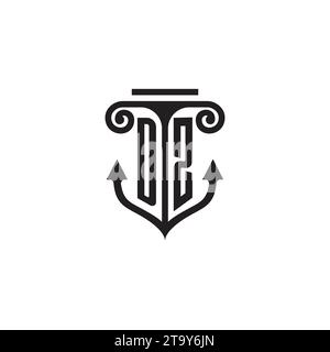 Logo de concept de combinaison de pilier et d'ancre DZ dans un design de haute qualité Illustration de Vecteur