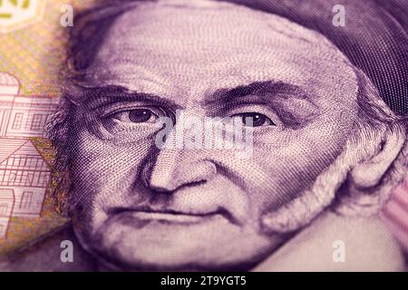 Carl Friedrich Gauss un portrait de la vieille monnaie allemande - Mark Banque D'Images