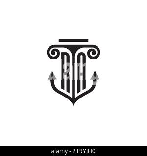 Logo concept de combinaison pilier et ancre RA dans un design de haute qualité Illustration de Vecteur