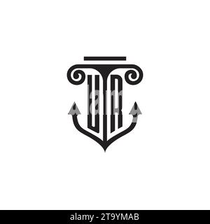 Logo concept de combinaison pilier et ancre UR dans un design de haute qualité Illustration de Vecteur