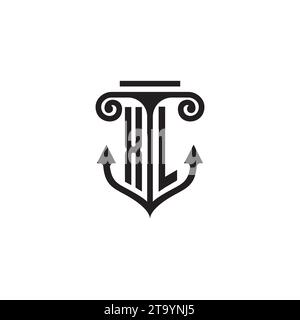 Logo concept de combinaison pilier et ancre XL dans un design de haute qualité Illustration de Vecteur