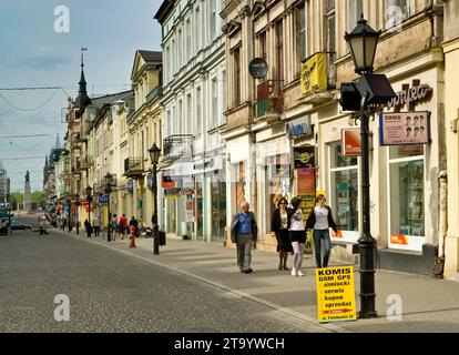 Rue Piotrkowska à Łódź, Łódzkie, Pologne Banque D'Images