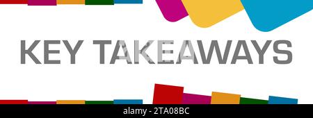 Principaux éléments à retenir carrés arrondis colorés horizontaux Banque D'Images