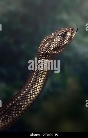 Viper de serpent à sonnette sud-américain (Crotalus durissus) - Cascavel Banque D'Images