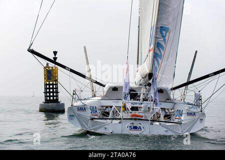 IMOCA SMA, skipper Paul Meilhat (FRA), 4e place, lors de l'arrivée de la transat New York - Vendée aux Sables d'Olonne le 9 juin 2016 - photo Olivier Blanchet / DPPI Banque D'Images