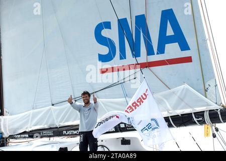 IMOCA SMA, skipper Paul Meilhat (FRA), 4e place, lors de l'arrivée de la transat New York - Vendée aux Sables d'Olonne le 9 juin 2016 - photo Olivier Blanchet / DPPI Banque D'Images