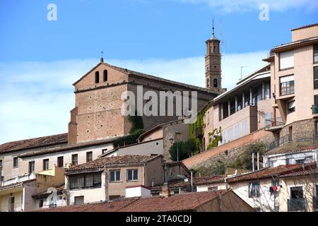 Ville de Tarazona, église de San Francisco de Asís (mudejar 14-16th siècle). Saragosse, Aragón, Espagne. Banque D'Images