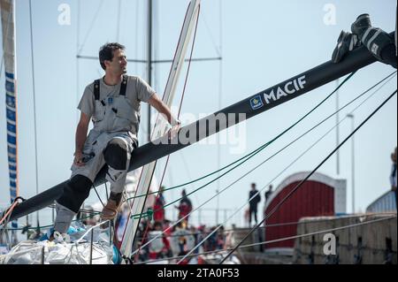 VOILE - RECORD SNMS 2013 - SAINT-NAZAIRE (FRA) - 21 AU 25/06/2013 - PHOTO OLIVIER BLANCHET / DPPI - FRANÇOIS GABART ( IMOCA 60 MACIF ) Banque D'Images