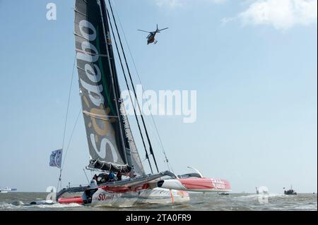 VOILE - RECORD SNMS 2013 - SAINT-NAZAIRE (FRA) - 21 AU 25/06/2013 - PHOTO OLIVIER BLANCHET / DPPI - MAXI SODEBO / SKIPPER THOMAS COVILLE Banque D'Images