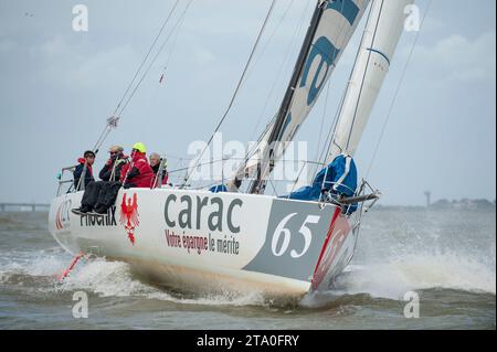 VOILE - RECORD SNMS 2013 - SAINT-NAZAIRE (FRA) - 21 au 25/06/2013 - PHOTO OLIVIER BLANCHET / DPPI - Class40 CARAC ( Louis duc et Stéphanie ALRAN ) Banque D'Images