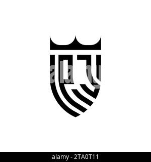 Lettres initiales du logo PJ Luxury dans un design professionnel de haute qualité qui imprimera bien Illustration de Vecteur