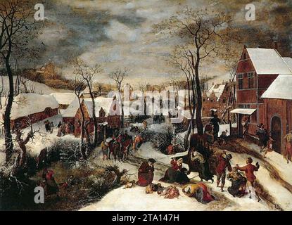 Le massacre des innocents 1586 par Lucas Van Valckenborch Banque D'Images