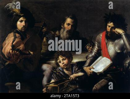 Les quatre âges de l'homme 1626-28 par Valentin de Boulogne Banque D'Images