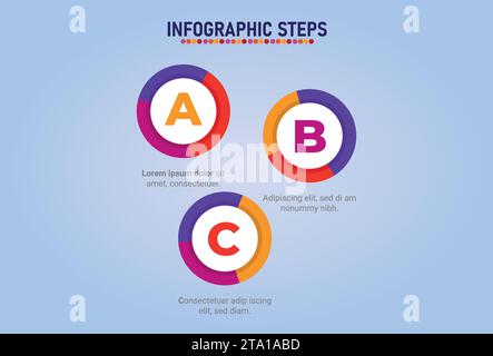 Le vecteur de conception infographique et les icônes marketing peuvent être utilisés pour la mise en page du flux de travail, le diagramme, le rapport annuel. Concept d'entreprise avec 3, 4, 5 ; 6, 7 et 8 étapes. Illustration de Vecteur