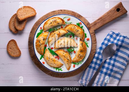 Empanadas argentines faites à la main avec recette traditionnelle. Banque D'Images