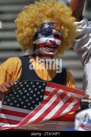 Fan colombien de football américain à la coupe du monde 1994 Banque D'Images