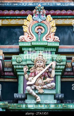 Déesse indienne, Temple hindou du petit Bazar, chemin de la Chapelle, Saint-André 97440, Réunion, France. Banque D'Images