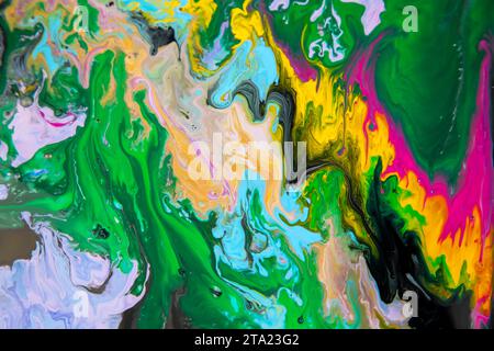 Aquarelle colorée, acrylique abstrait brillant fond mélangé. Banque D'Images