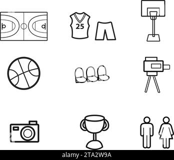 Ensemble de différentes icônes de stade de sport vecteur de conception plate Illustration de Vecteur