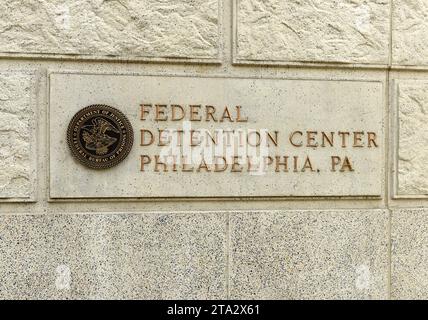 Philadelphie, États-Unis - 29 mai 2018 : Centre de détention fédéral à Philadelphie, PA. Banque D'Images