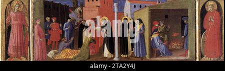 Vierge avec enfant et quatre saints (détail de la predelle) c. 1437 par FRA Angelico Banque D'Images