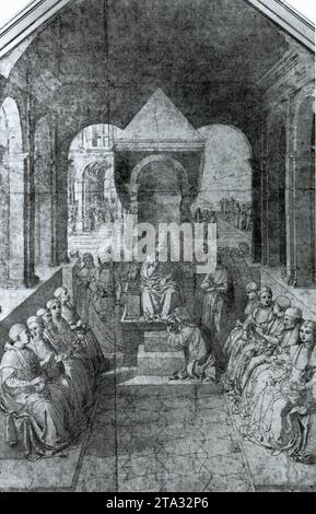 Hommage au pape Eugénie IV au nom de l'empereur Frédéric III 1502-08 par Pinturicchio Banque D'Images