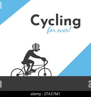 Silhouette d'une personne conduisant un vélo Vector concept Vector Illustration de Vecteur