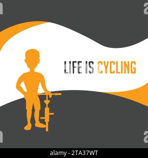 Silhouette d'une personne conduisant un vélo Vector concept Vector Illustration de Vecteur