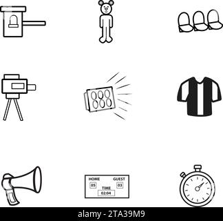 Ensemble de différentes icônes de stade de sport vecteur de conception plate Illustration de Vecteur