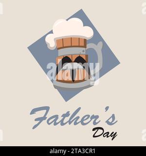 Personnage de bière hipster avec moustache modèle de fête des pères vecteur Illustration de Vecteur