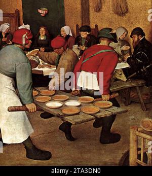 Mariage paysan (détail) c. 1567 par Pieter l'ancien Bruegel Banque D'Images