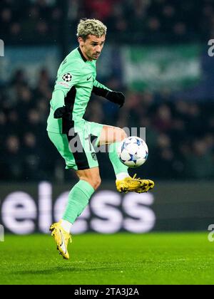 Rotterdam, pays-Bas. 28 novembre 2023. Rotterdam - Antoine Griezmann de l'Atletico Madrid lors de la 5e étape de la phase de groupes de l'UEFA Champions League entre Feyenoord et l'Atletico Madrid au Stadion Feijenoord de Kuip le 28 novembre 2023 à Rotterdam, aux pays-Bas. Crédit : photos boîte à boîte/Alamy Live News Banque D'Images