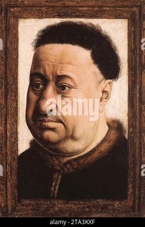 Portrait d'un gros homme vers 1430 par Maître de Flemalle Banque D'Images