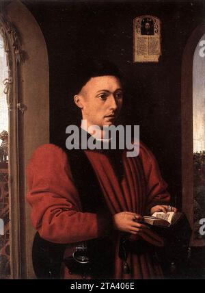 Portrait d'un jeune homme vers 1460 par Petrus Christus Banque D'Images
