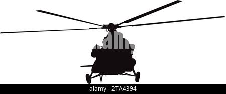 Graphique vectoriel silhouette d'hélicoptère militaire en noir. Illustration vectorielle Illustration de Vecteur