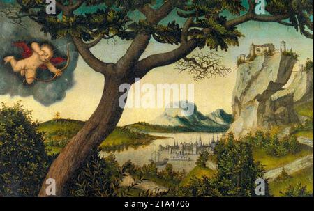 Le jugement de Paris (détail) c. 1528 par Lucas l'ancien Cranach Banque D'Images