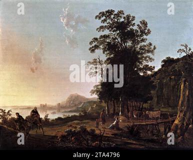 Paysage avec la fuite en Egypte vers 1650 par Aelbert Cuyp Banque D'Images