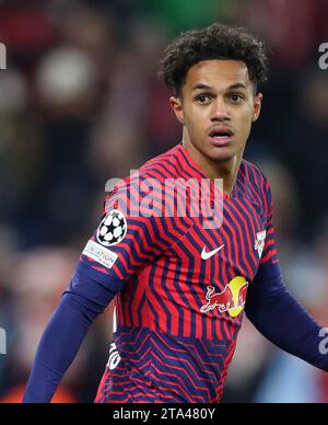 Etihad Stadium, Manchester, Royaume-Uni. 28 novembre 2023. Ligue des Champions football, phase de groupes, Manchester City contre RB Leipzig ; Fabio Carvalho de RB Leipzig crédit : action plus Sports/Alamy Live News Banque D'Images