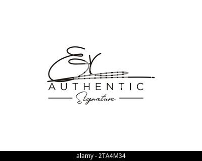 Vecteur de modèle de logo de signature ER. Illustration de Vecteur