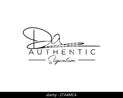 DA Signature logo Template Vector. Illustration de Vecteur