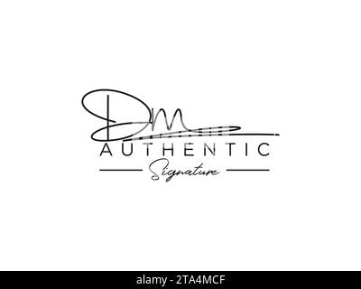 Modèle de logo de signature DM. Illustration de Vecteur