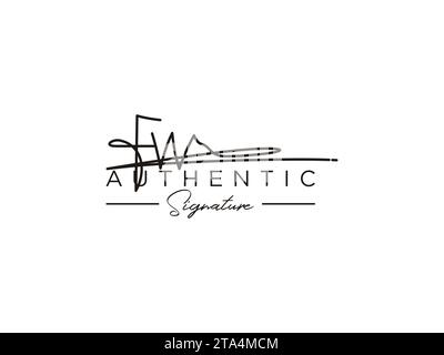 FW Signature logo Template Vector. Illustration de Vecteur