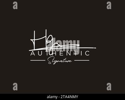 MODÈLE DE logo SIGNATURE HG Vector. Illustration de Vecteur