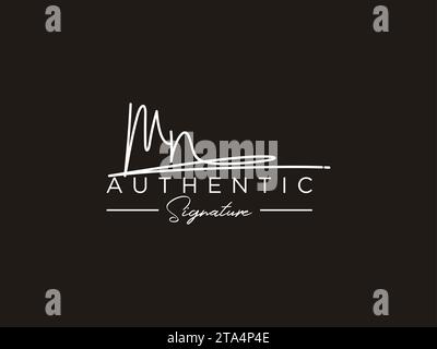 Mn Signature logo Template Vector. Illustration de Vecteur