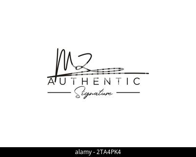 MZ Signature logo Template Vector. Illustration de Vecteur