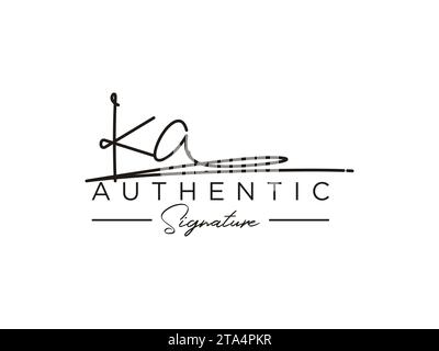 VECTEUR de modèle de logo DE signature KA. Illustration de Vecteur