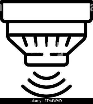 Vecteur de contour d'icône de compteur de détecteur de gaz. Fuite toxique à la maison. Contrôle incendie de fumée Illustration de Vecteur