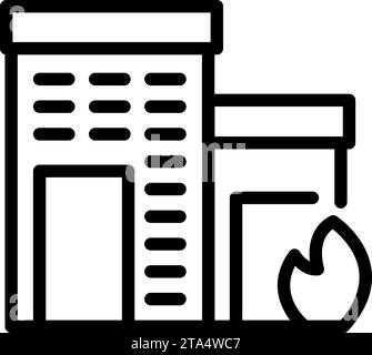 Vecteur de contour d'icône de détecteur d'incendie de bâtiment. Compteur détecteur de gaz. Dispositif toxique Illustration de Vecteur