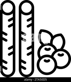 Vecteur de contour d'icône de myrtille de gaufrette. Rouleaux de gaufrette croustillants. Confiserie fruitée pâtissière Illustration de Vecteur